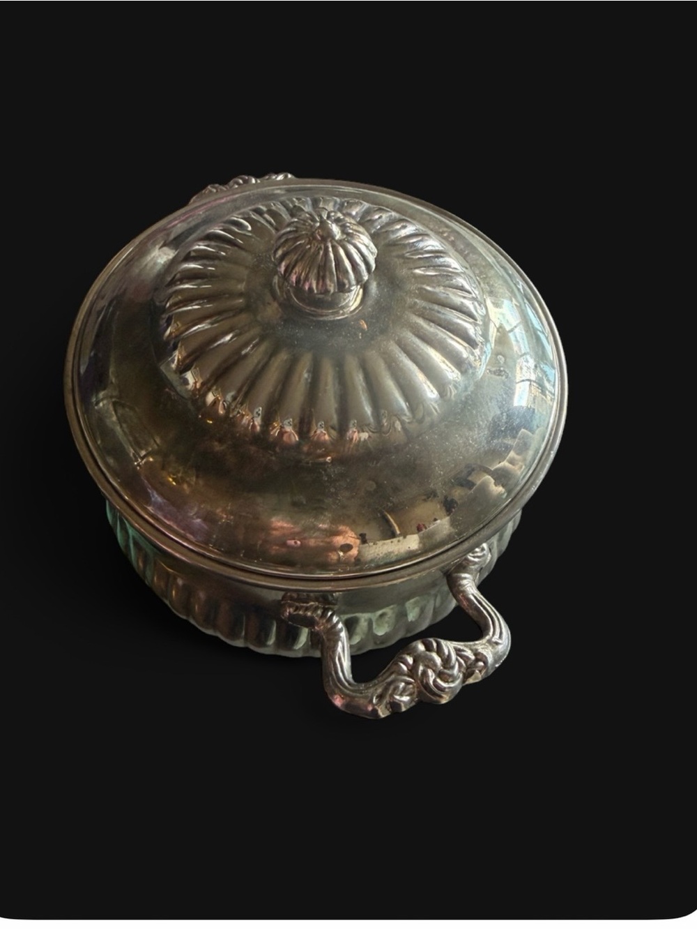 🦋Ornate Silver-Plated Covered Serving Dish